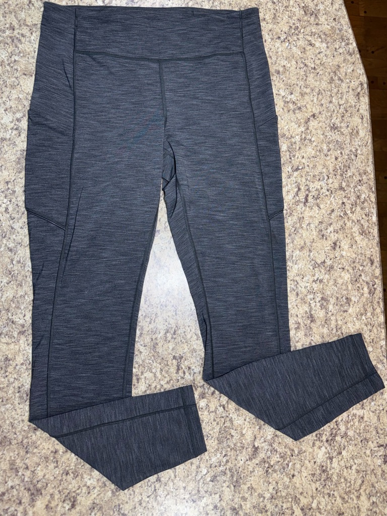 Lululemon Speed Up Mid-Rise Leggings Women’s Size 10/Large Heathered Black/Gray